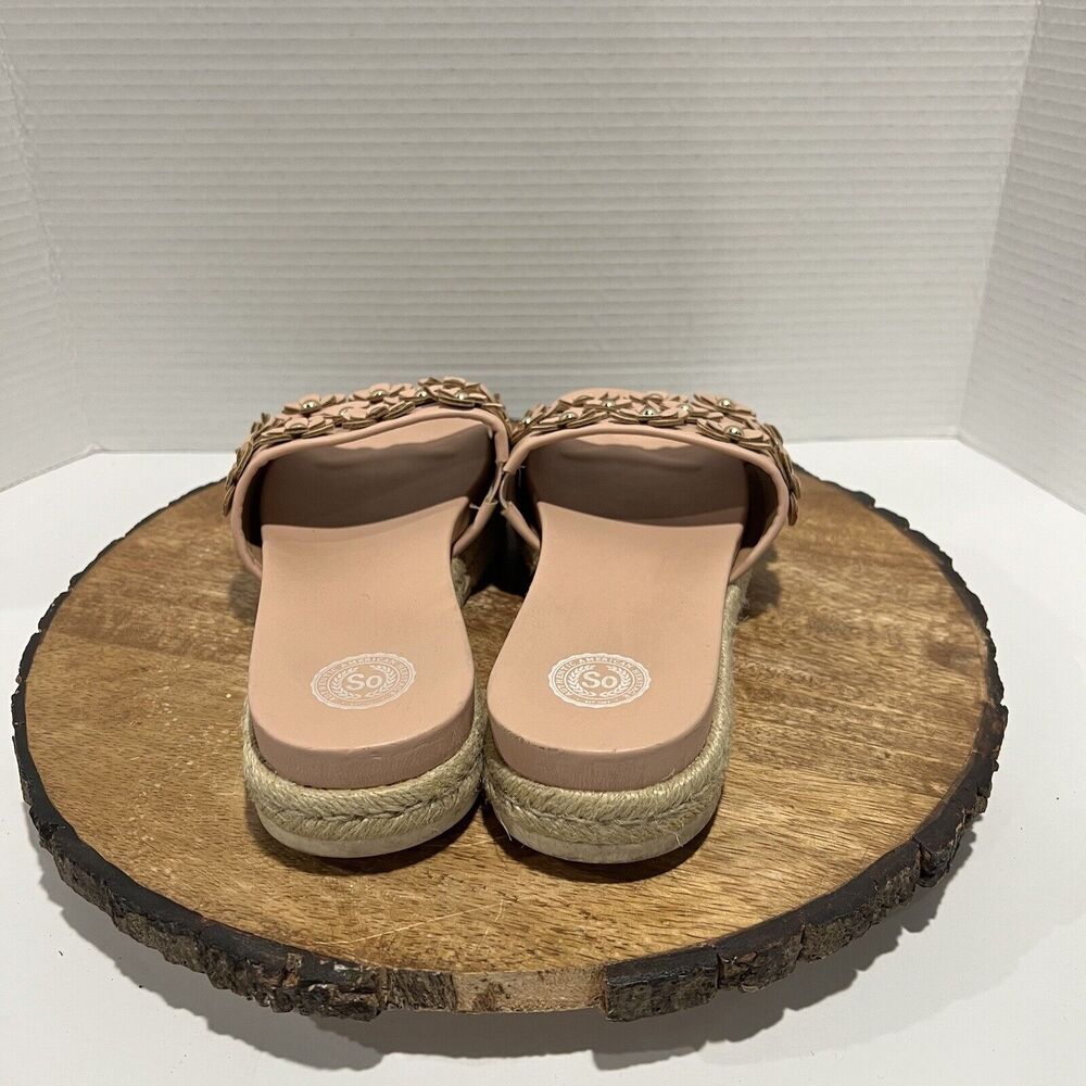 Women's Pink SO Pompane Blush Slide Sandals Floral Sz 8.5 - Picture 4 of 6